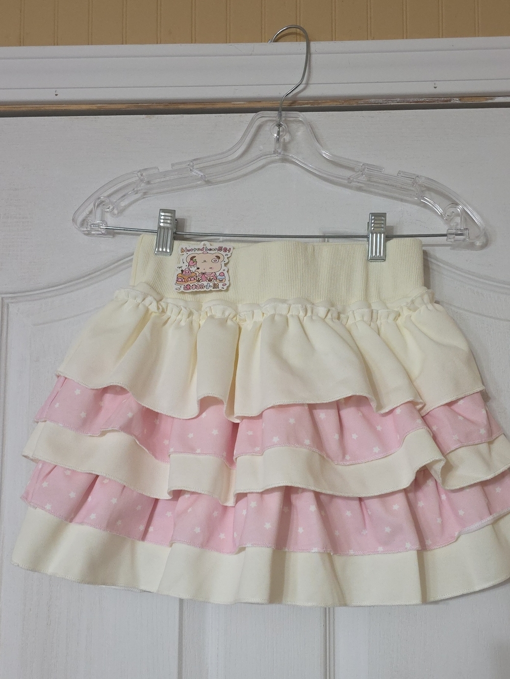 Girls' Pink & Cream Tiered Ruffle  Skort  Size 10